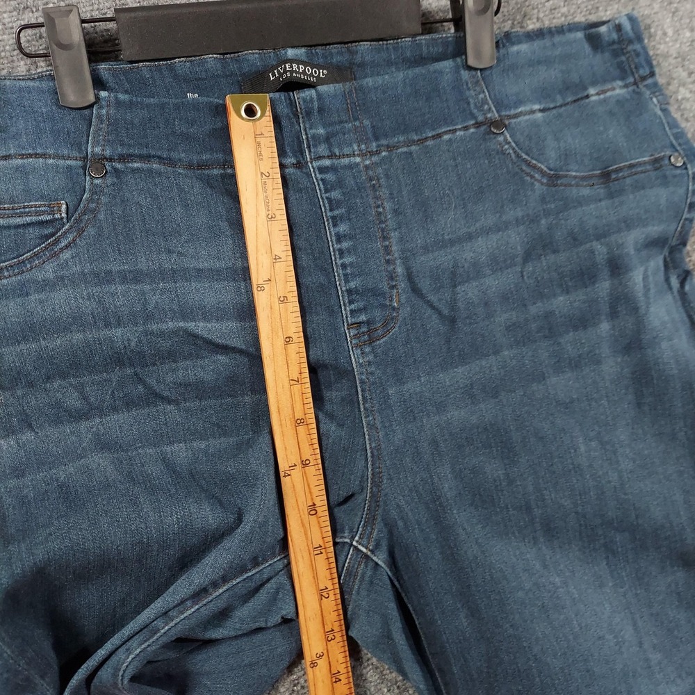 Liverpool The Crop Jeans Womens 20W Plus Blue Medium Wash Elastic Waist Pull On - Picture 9 of 12
